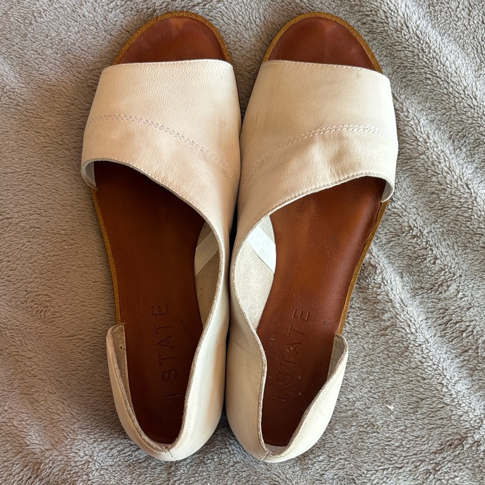 1. State Women's Off-White Leather Heels